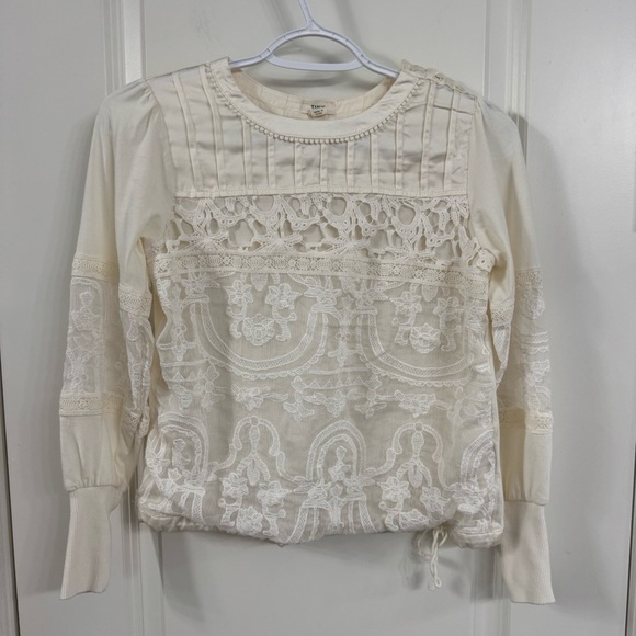 Tiny Tops - Anthropologie Tiny Elegant Cream Lace Women's Blouse